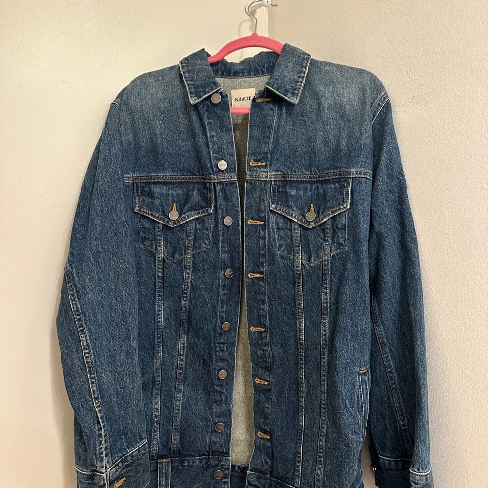 KHAITE Dark Blue Denim Jean Jacket
